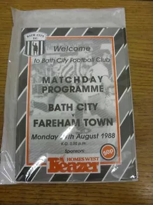 29/08/1988 Bath City V Fareham Town  . Please Find This Item Offered By Bobfrank • £3.99