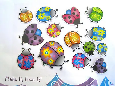 CUTE LADYBUG STICKERS 14 Pack SCRAPBOOKING Card Making LADYBIRD  • £1.99