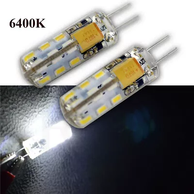 10x AC/DC 12V 3014 24 SMD WHITE LED GLOBE G4 Light Bulb Garden Camper Rangehood  • $32.99