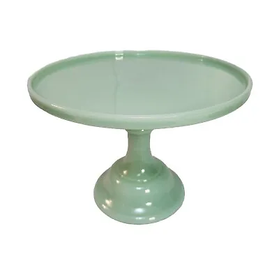Mosser Medium Milk Glass Pedestal Cake Plate Stand Crown Jade Green VINTAGE LOOK • $112.05