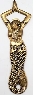 Vintage Mermaid Solid Brass Bottle Opener From Thailand Partially Nude  • $29.99