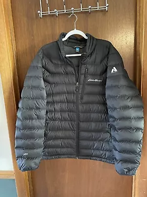 Eddie Bauer Mens Goose Down XL Packable Puffer Jacket First Ascent Black • $48.88