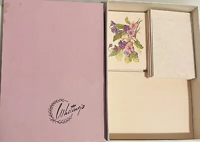 Lot Of Vintage Stationery Whitings Box Set Writing Paper Letters Purple Flowers • $19.99