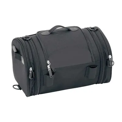 MOTORCYCLE EXPANDABLE HARD TRUNK SISSY BAR BAG W/ LEATHER TRIM FOR HARLEY - DVAZ • $84.79