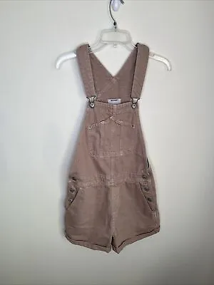 Old Navy Bib Overall Shorts Women's Small Tan Pockets EC • $17.50