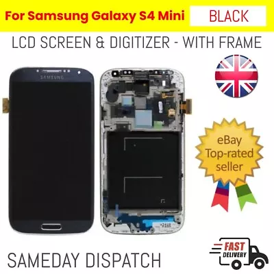 For Samsung Galaxy S4 Mini Replacement Screen LCD Touch Display With Frame Black • £9.40