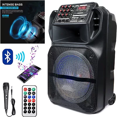 Portable Bluetooth Party Speaker 12” 15” Loud Subwoofer Heavy Bass System Mic FM • $95.99