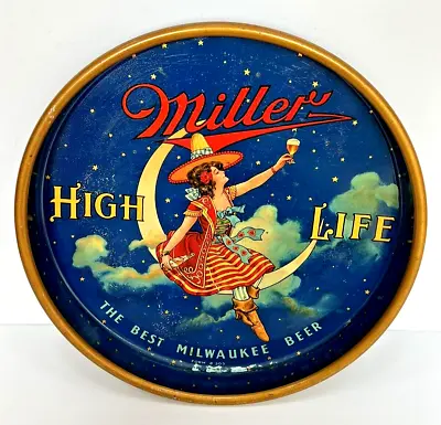  Rare 1940 MILLER HIGH LIFE OVAL BEER TRAY ~ Lithograph Is Simply Fantastic • $127.99