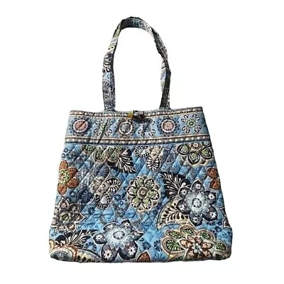 VERA BRADLEY Vintage 90's Quilted And Lined Tote Bali Blue • $19