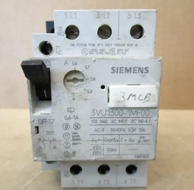 Siemens 3VU1300-1MF00 VDE 0660 AC-3 50/60Hz 12A  47132LR • $10