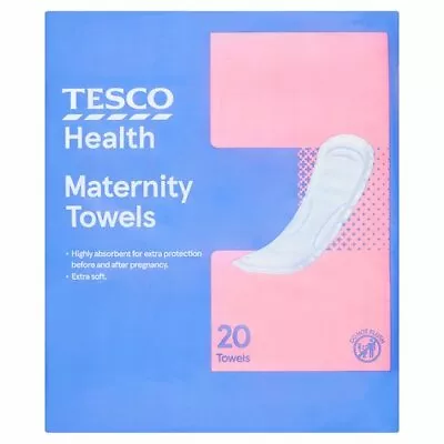 Tesco Maternity Towel/Pads 20 Pack Highly Absorbent For Extra Protection  *New*  • £7.99