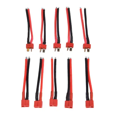 5 Pairs T Plug Connector Female And Male Deans With 14AWG Silicon Wire For RC US • $6.99