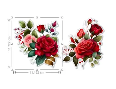 £2.99 • Buy Red Rose Waterproof Flower Vinyl Stickers Decals Wall Laptop IPad Scrapbooking