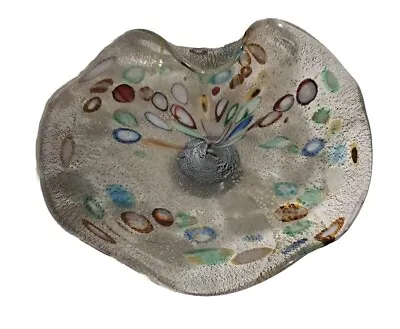 VTG Hand Blown Murano Millefiori Venetian Art Glass Bowl Plate Dish 9  X8.5  • $30.60