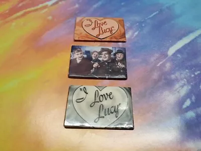 THREE  I Love Lucy  Refrigerator Magnets TV Show Lucille Ball Pink Heart B/W  • $4