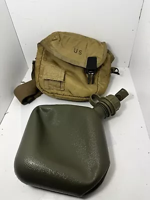 Us Military 2 Quart Canteen With Insulated Cover & Strap 8175 Great Condition • £19.29