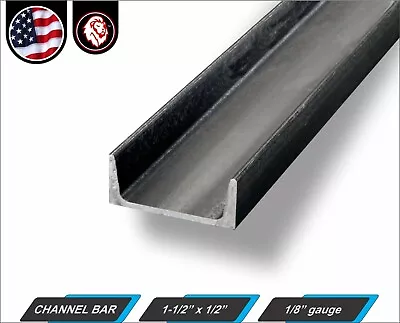 1-1/2  X 1/2  Channel Bar - 11 Gauge - Mild Steel - 60  Inch Long (5-ft) • $18.25