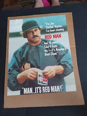 Catfish Hunter Red Man Chew Display Poster Size 10 1/2 X 13 1/2 • $21.99