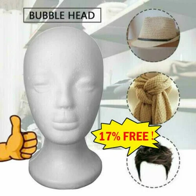 £5.33 • Buy POLYSTYRENE FOAM MANNEQUIN DISPLAY HEAD MALE & CHILDREN MODEL DUMMY WIGS New.