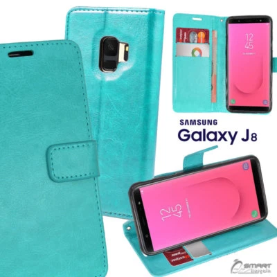 $7.99 • Buy Aqua Wallet Flip Card Slot Stand Case Cover For Samsung Galaxy J8 2018