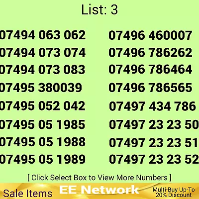 GOLD EASY MOBILE NUMBER EE PAY AS YOU GO SIM CARD UK GOLDEN PLATINUM VIP List: 3 • £8.49