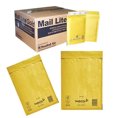 Padded Bubble Bags Envelopes Gold Postal Strong And Cheap Mail Bags - Mail Lite • £13.37