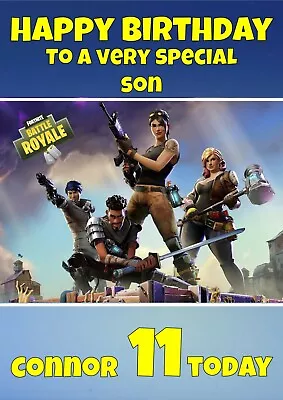 Personalised Fortnite Birthday Card  Any Name/relation/age • £2.99