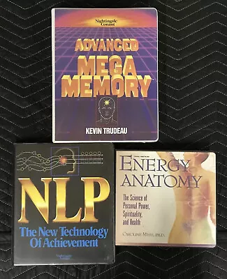 Lot Of 3 Audiobooks Cassettes - Mega Memory Energy Anatomy NLP New Technology • $12