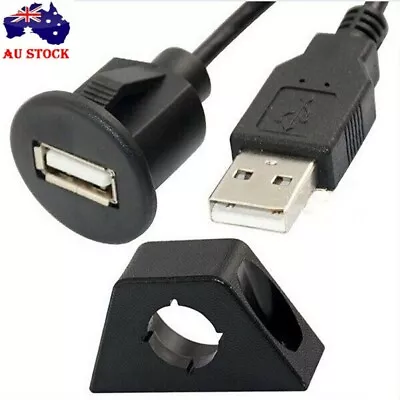 $11.99 • Buy 1M Car Dash Board Flush Mount USB Male To Female Socket Extension Panel Cable