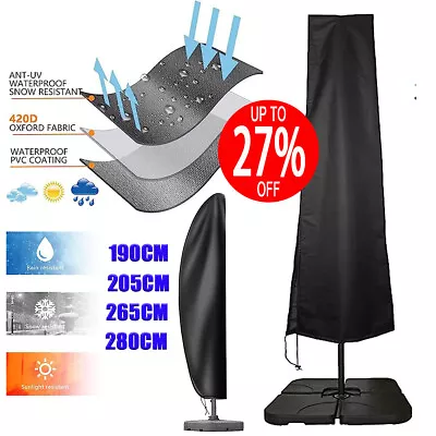 190/205/265/280CM 3M Outdoor Waterproof Banana Cantilever Parasol Umbrella Cover • £6.79