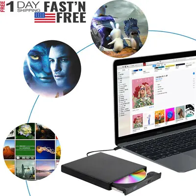 USB 3.0 DVD CD±RW External Writer Drive Burner Reader Player For Laptop Dell Mac • $18.99