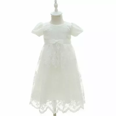 £22.99 • Buy Traditional Baby Christening Gown Newborn Girls Long Lace Party Dress