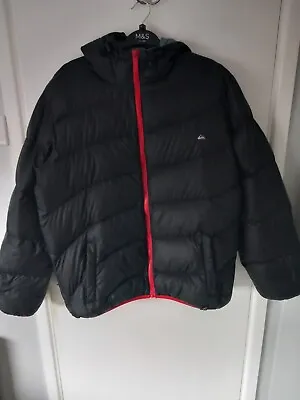 Quiksilver Mens Padded Down Jacket Neon Addict Limited Edition Black Large • £80