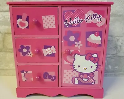 £69.57 • Buy Sanrio Hello Kitty Mini Dresser 8  Jewelry Drawers Clothes Rack Pink Wooden Cute