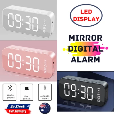 $20.99 • Buy Digital Alarm Clock FM Radio Bluetooth Speaker Wireless Night Light LED Display