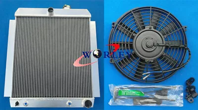 $244 • Buy 3 Row Aluminum Radiator + Fan For 53 52 51 Chevy Truck Pickup AT 1948-1954