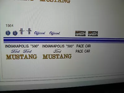 1964  Indy Pace Car Decals  1:24 Custom • $12.99