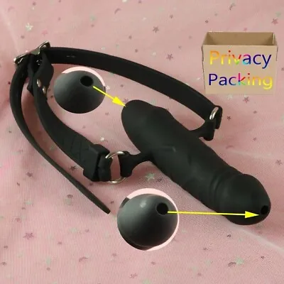 Open Mouth Gag Silicone Hollow Drool Double-Headed Oral BDSM Adults Plug Bondage • $15.99