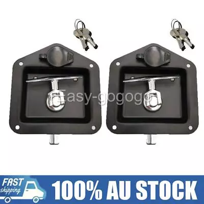 2X Black T Handle Lock 304 Stainless Steel Flush Mount Tool Box Camper Trailer • $34.99