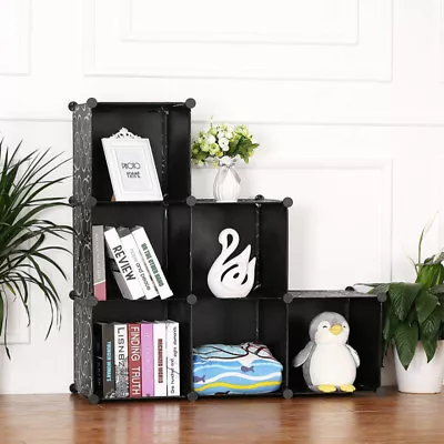 Classic Black 6 Cubes Storage Kid Cabinet Wardrobe Toy Book Shelve AU Stock • $27.99