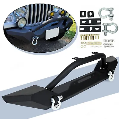 Front Bumper W/ Winch Plate D-Rings Rock Crawler Fit Jeep Wrangler 1987-06 TJ YJ • $132.15