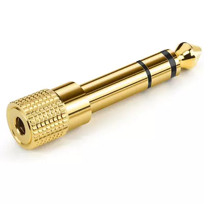 UKDJ Gold 6.35mm Stereo Jack Plug To 3.5mm Stereo Jack Socket Audio Adaptor PP • £1.99