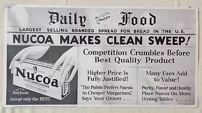 Vintage 1920s Best Foods Nucoa Oleo Margarine Cardboard Trolley Car Ad Sign • $40