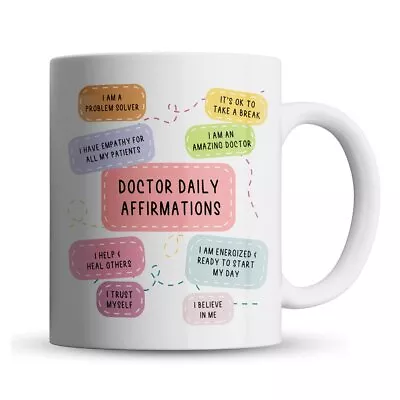 £9.99 • Buy Doctor Daily Affirmations - GP, Medical Student Gift Mug By Inky Penguin