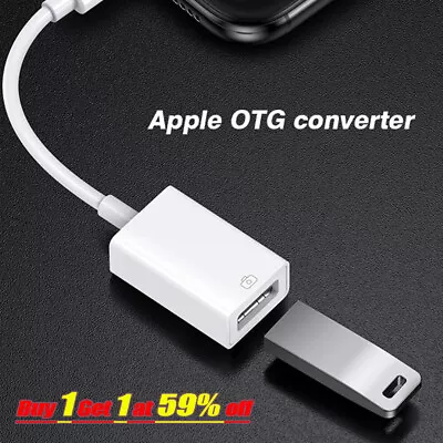 USB 3.0 Female To 8 Pin IPhone Male OTG Adapter Cable Camera For IPad Air IPhone • £3.78