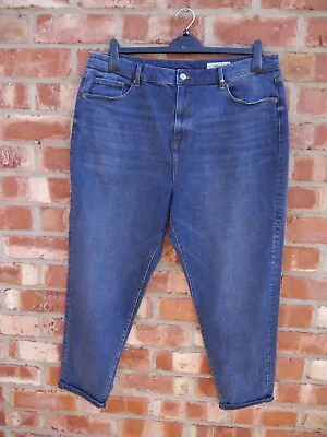 Bnwot New M&S Collection Stunning Dark Indigo Blue Mom Style Jeans Size 20 Reg • £14.99