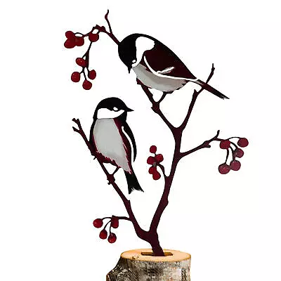 Birds On Branch Garden Yard Stake Home Decor Outdoor Bird Metal Patio Yard Art • $15.53