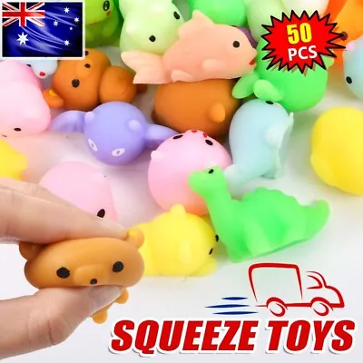 $18.95 • Buy 50Pc Cute Mini Animal Squishies Kawaii Mochi Squeeze Toys Fidget Stress Squishy