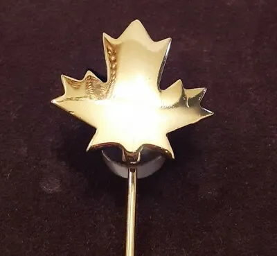 NOS Vintage Crown Trifari Gold Maple Leaf Brooch Lapel Hat Pin NEW • $22.38