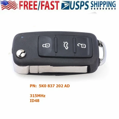 $13.22 • Buy 5K0 837 202AD Smart Remote Key Fob  For VW Golf Jetta Polo Beetle 434MHz ID48 3B